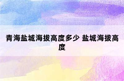 青海盐城海拔高度多少 盐城海拔高度